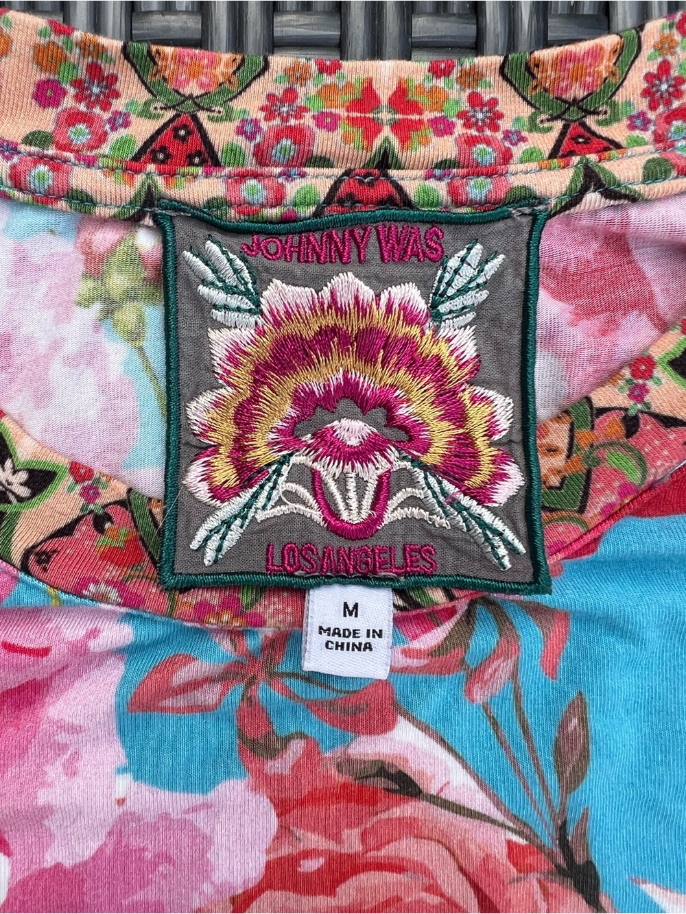 Johnny Was Pink Rose Relaxed Tee - Picture 4 of 6
